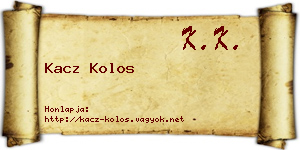 Kacz Kolos névjegykártya